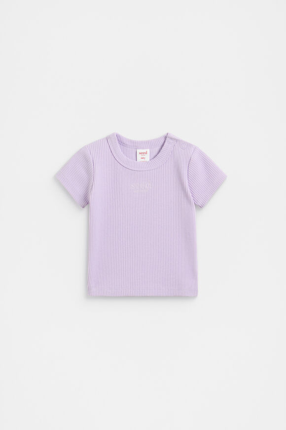Core Logo Rib Tee  Lavender  hi-res