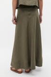 Core Linen Seam Front Skirt  Olive Leaf  hi-res