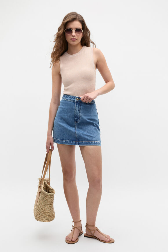 Core Denim Mini Skirt  Mist Blue Wash  hi-res