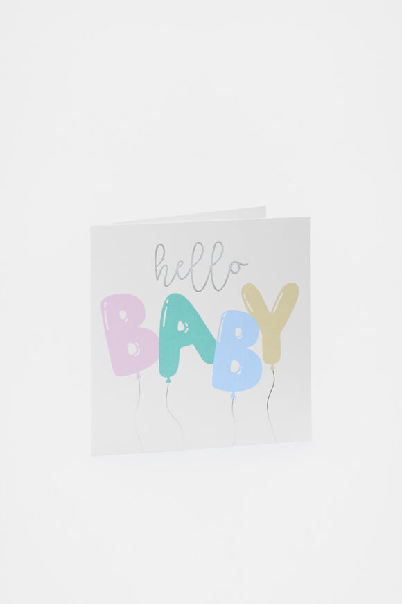 Hello Baby Balloons Card  Multi  hi-res