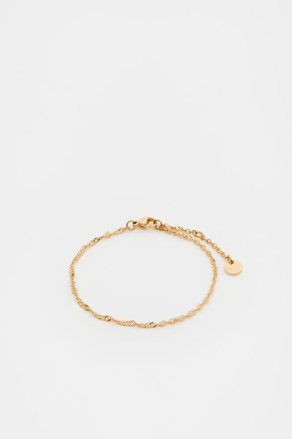 Waterproof Twist Chain Bracelet  Gold  hi-res