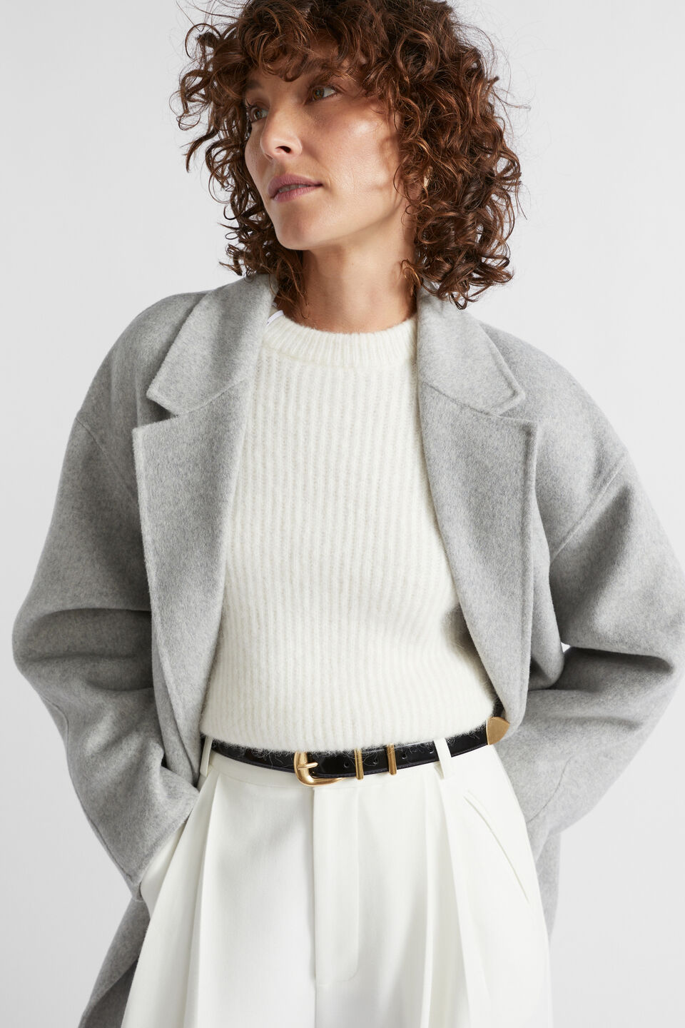 Hallie Metal Keeper Belt  Black