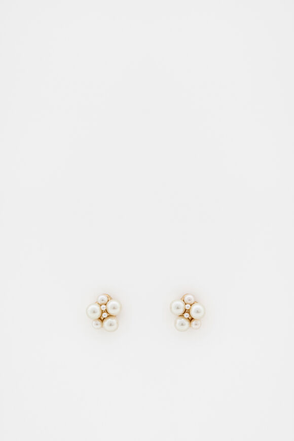 Pearl Cluster Stud  Gold  hi-res