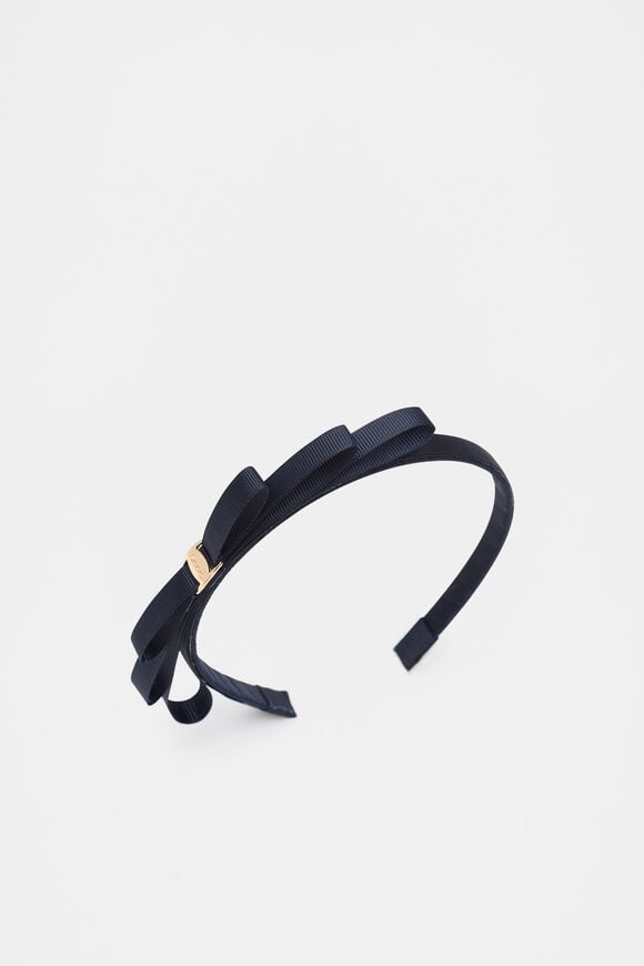 Heritage Bow Headband  Midnight Blue  hi-res