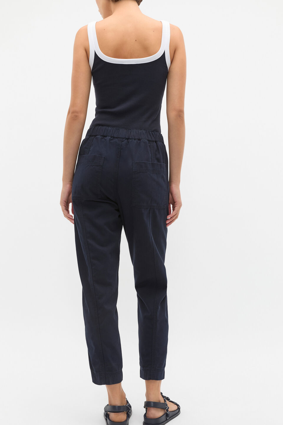 Casual Cotton Tapered Leg Pant  Twilight Blue