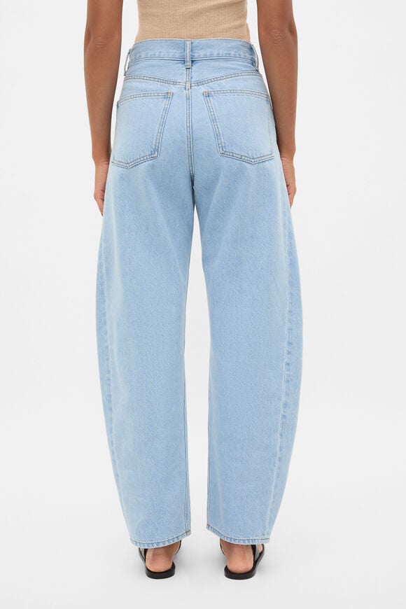 High Waisted Barrel Leg Jean  Glacial Blue Wash  hi-res