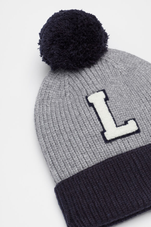 Colourblock Initial Beanie  L  hi-res