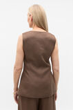 Linen Longline Button Vest  Pinecone  hi-res