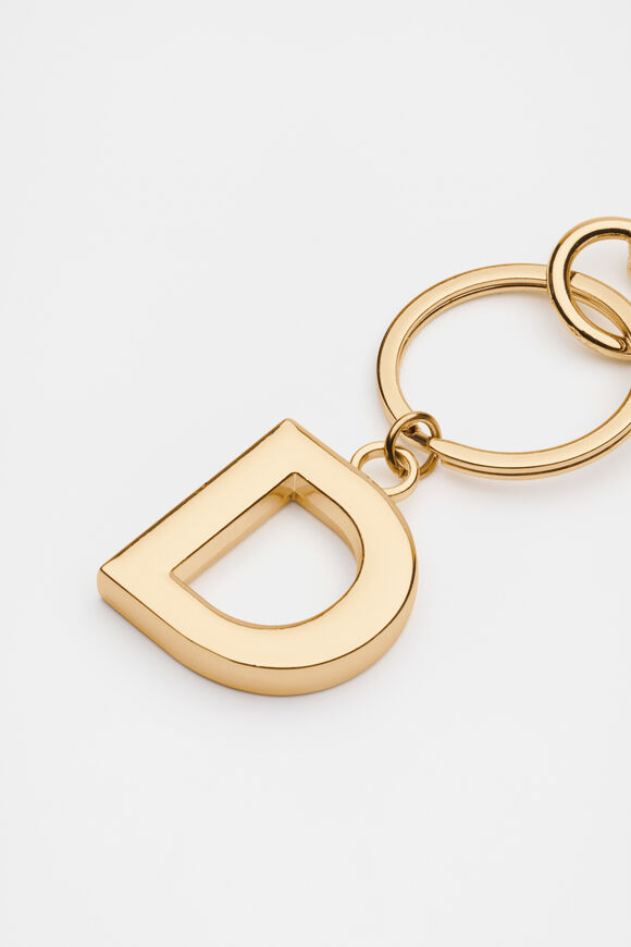 Gold Initials Keyring  D  hi-res