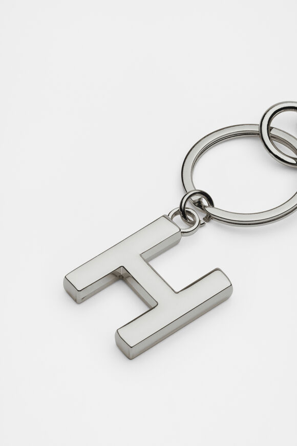 Silver Initials Keyring  H  hi-res