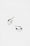 Small Curved Hoop  Silver  hi-res