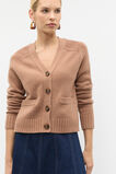 Merino Wool V Neck Pocket Cardigan  Amaretto  hi-res