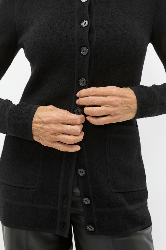 Boucle Fitted Cardigan  Black  hi-res