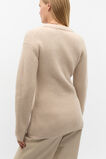 Structured Rib Button Cardigan  Latte Marle  hi-res