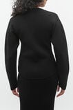 Crepe Ribbed Cardigan  Black  hi-res