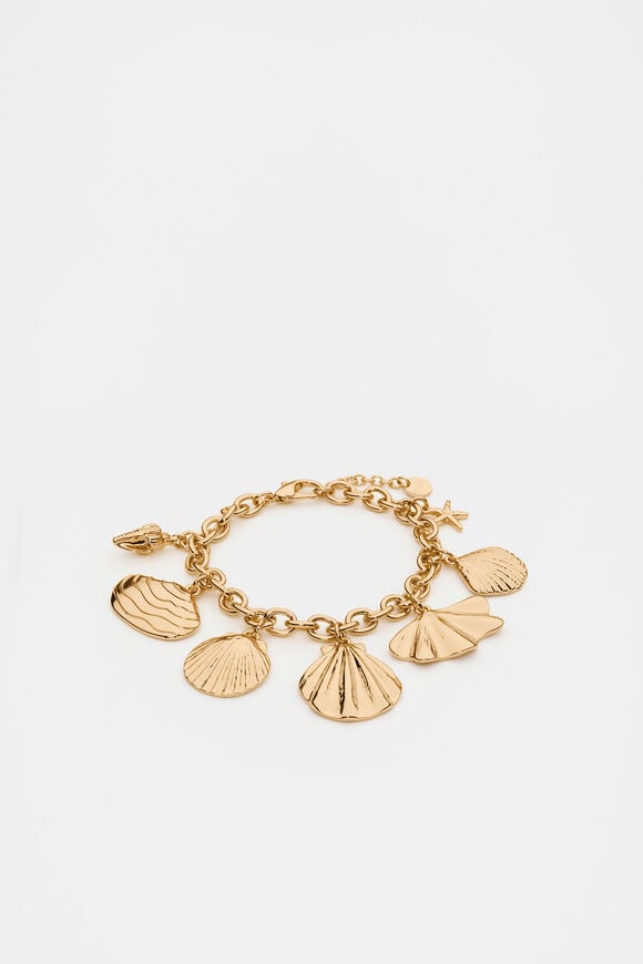 Shell Charms Bracelet  Gold  hi-res