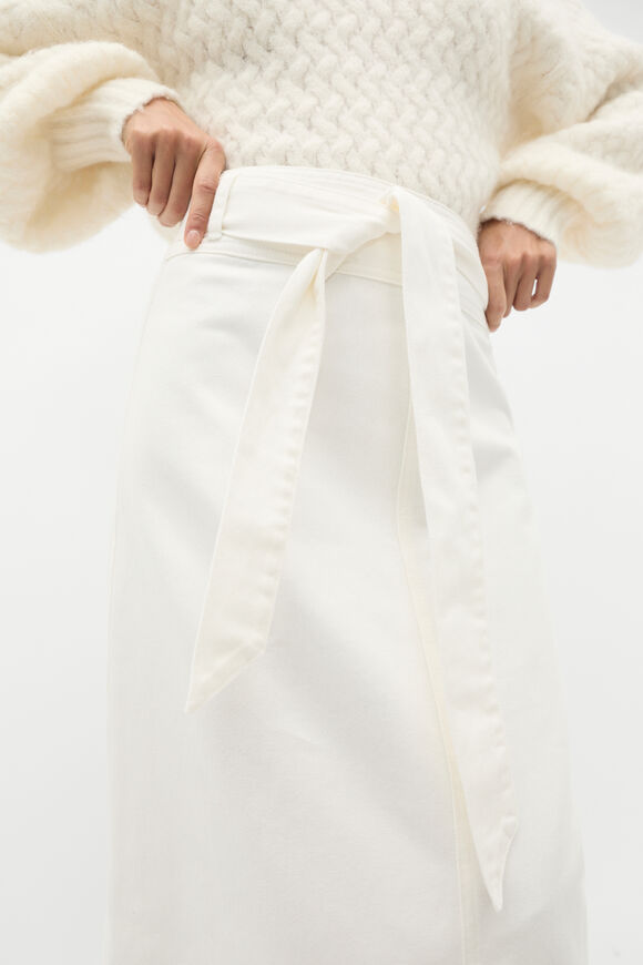Denim Tie Waist Skirt  Cloud Cream  hi-res