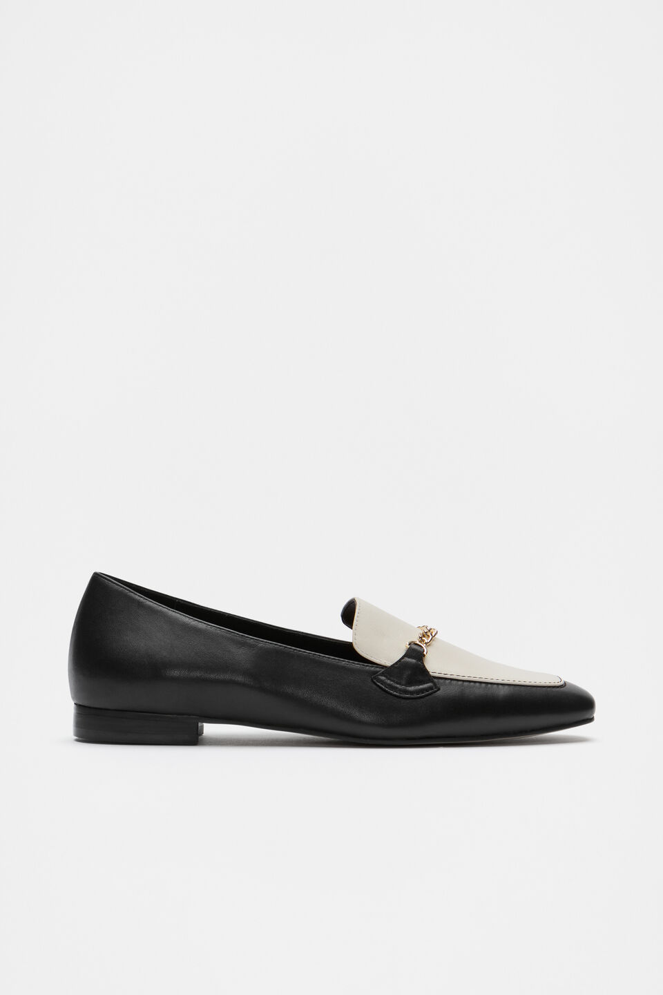 Portia Two Tone Loafer  Black Cream