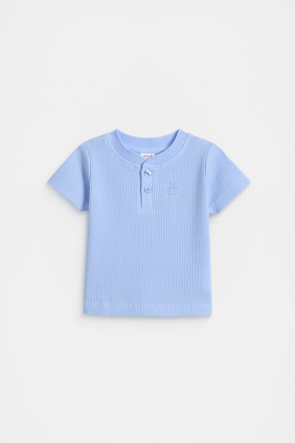 Core Waffle Henley  Luna Blue  hi-res