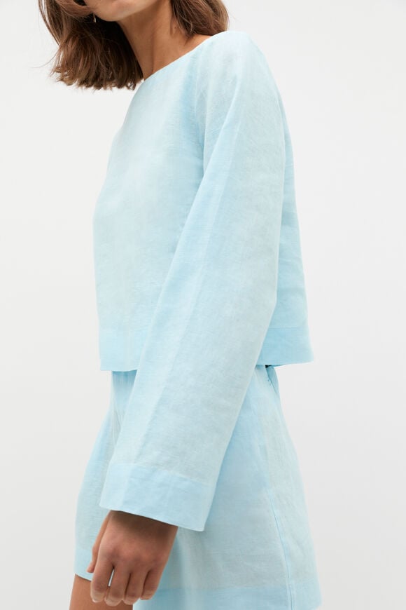 Linen Boat Neck Top  Skyway  hi-res