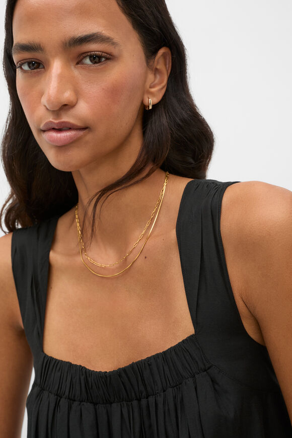 Waterproof Duo Chain Necklace  Gold  hi-res