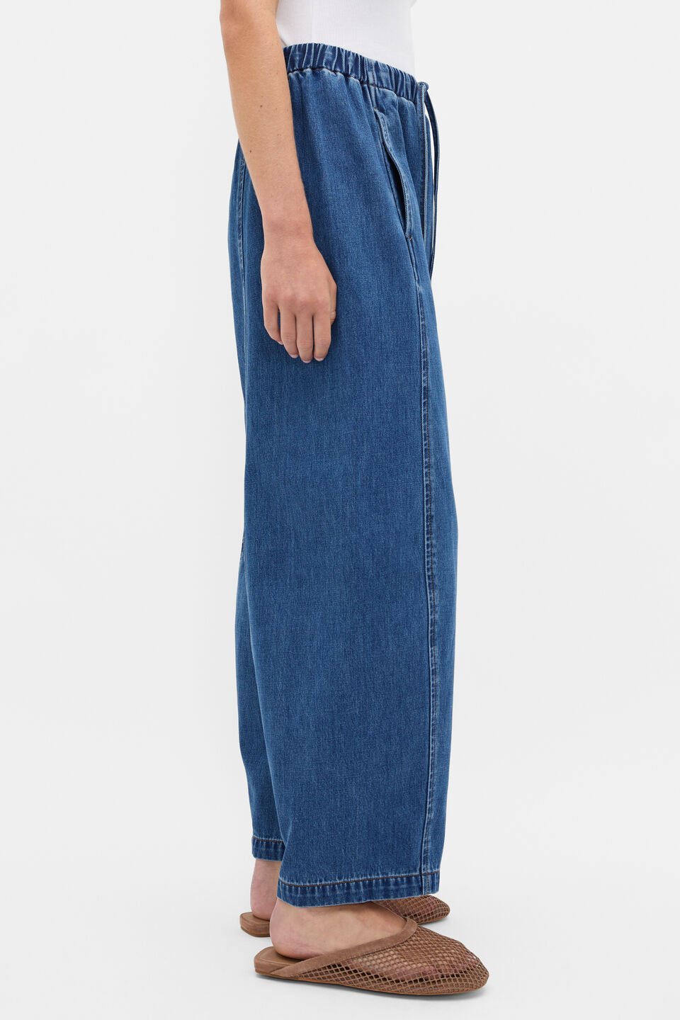 Denim Barrel Leg Jogger  Heritage Wash