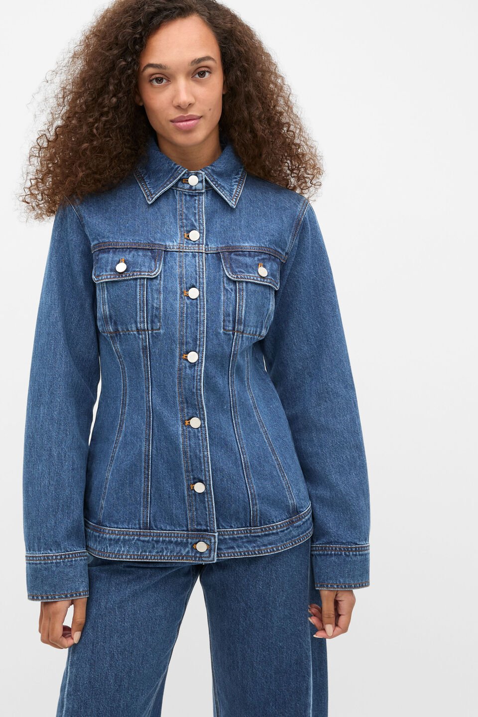 Denim Cinch Waist Jacket  Heritage Wash