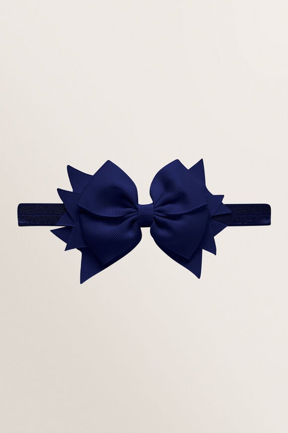 Elastic Bow Headband  Navy  hi-res