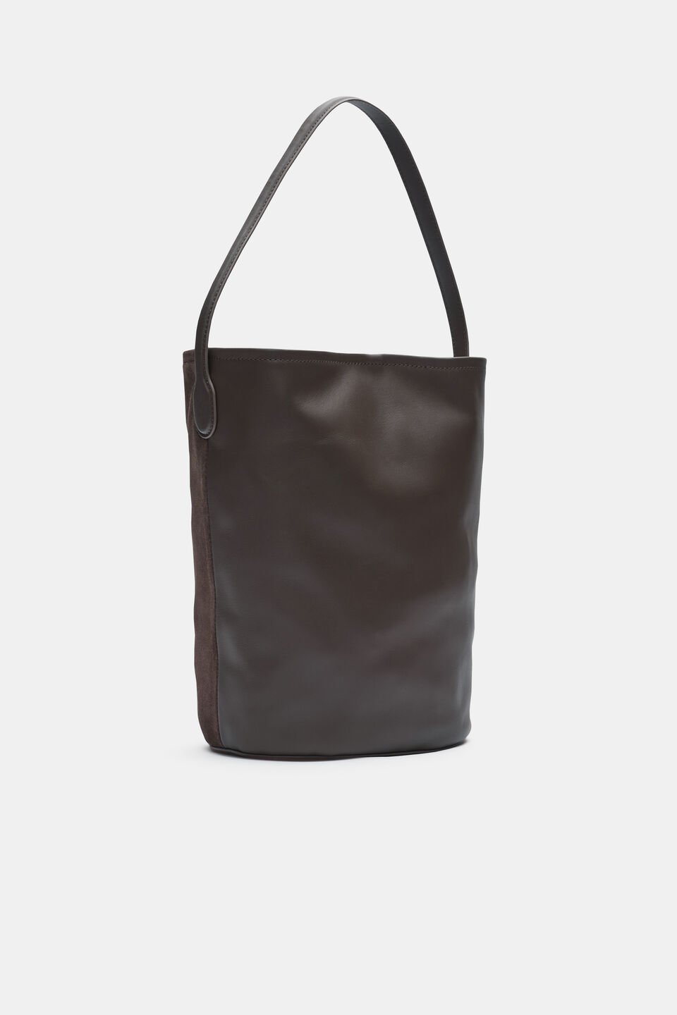 Spliced Leather Tote  Chocolate