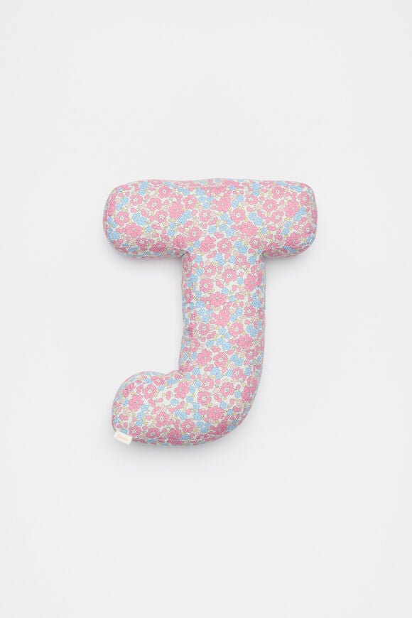 Ditsy Floral Initial Cushion  J  hi-res