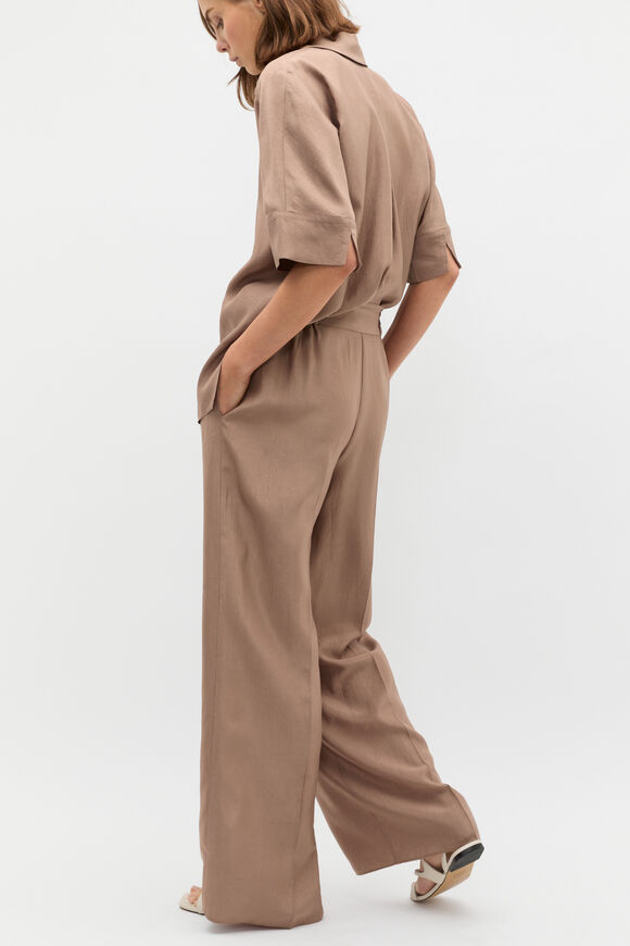 Crinkled Satin Palazzo Pant  Nutmeg  hi-res