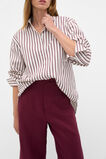 Stripe Cotton Oversized Shirt  Plum Red Stripe  hi-res