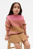 Stripe Knit Sweater  Raspberry  hi-res