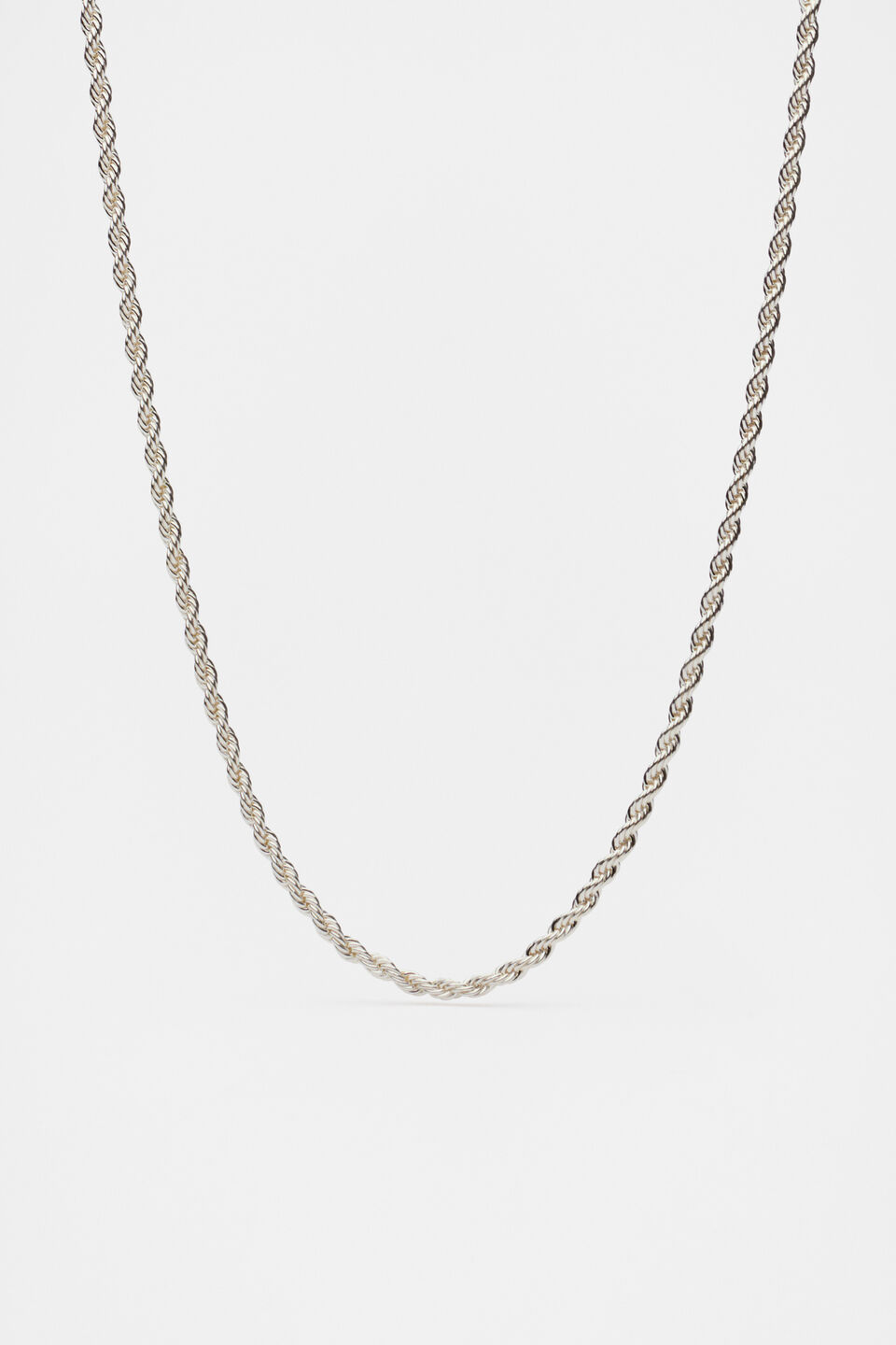 Fine Rope Necklace  Silver