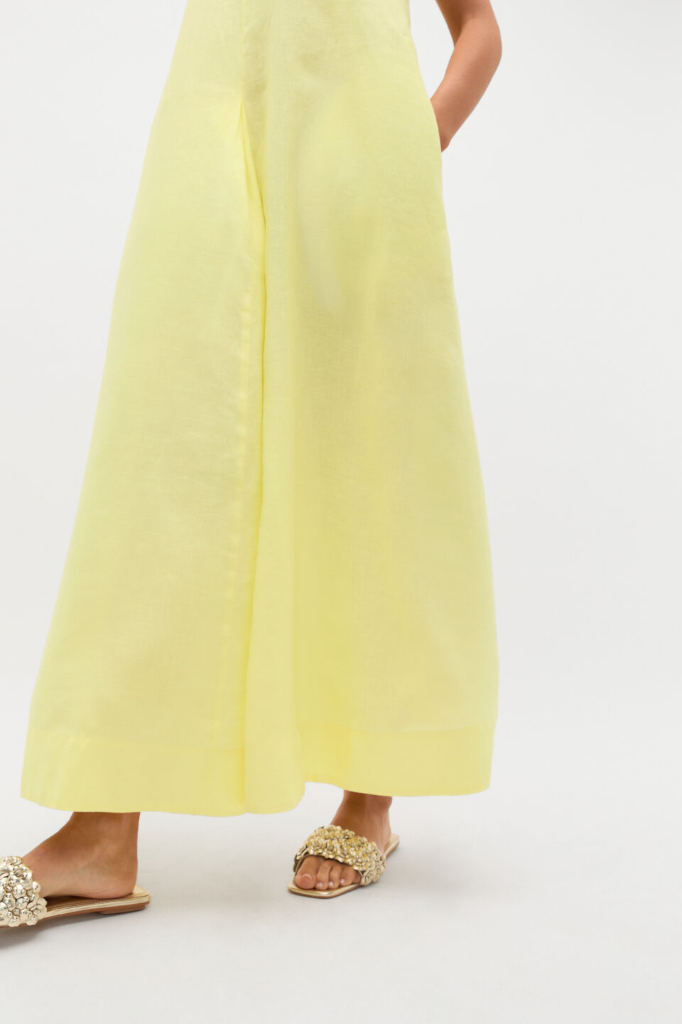 Linen Swing Maxi Dress  Lemongrass