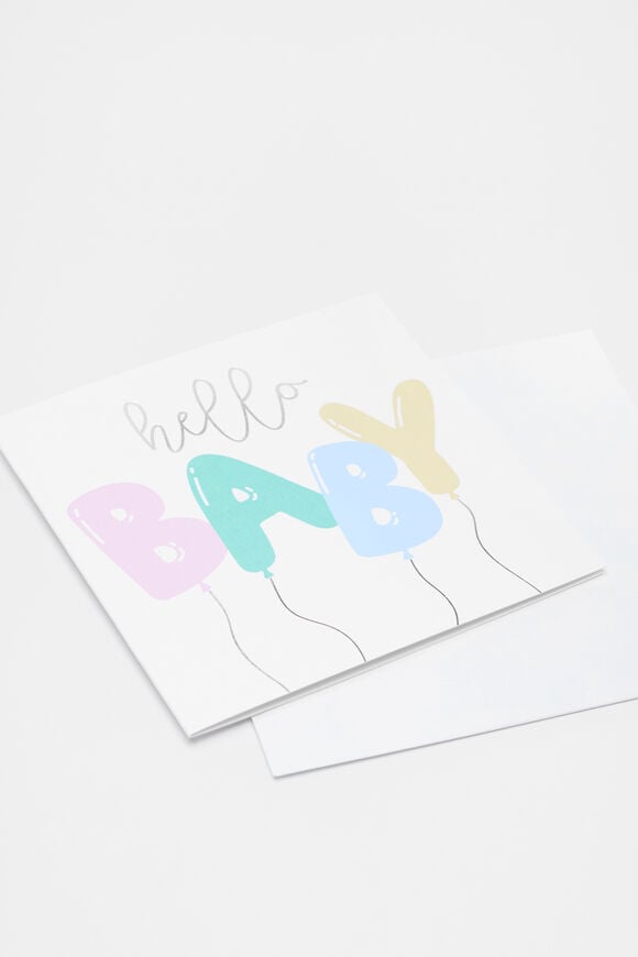 Hello Baby Balloons Card  Multi  hi-res