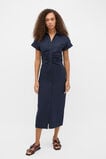 Poplin Ruched Shirt Dress  Twilight Blue  hi-res