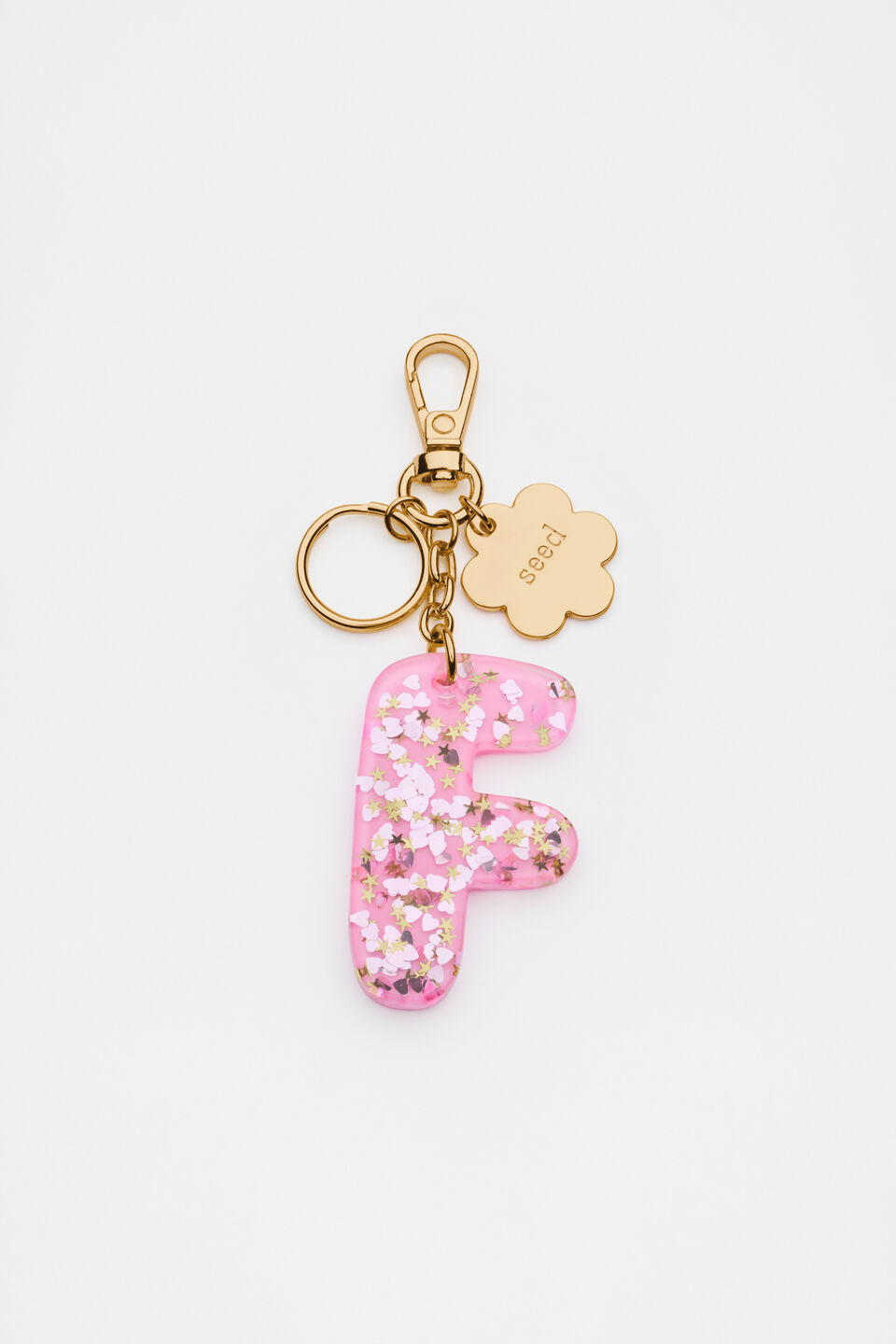 Glitter Initial Bag Charm  F