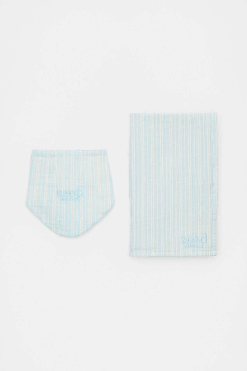 Logo Wrap and Bib Set  Soft Blue
