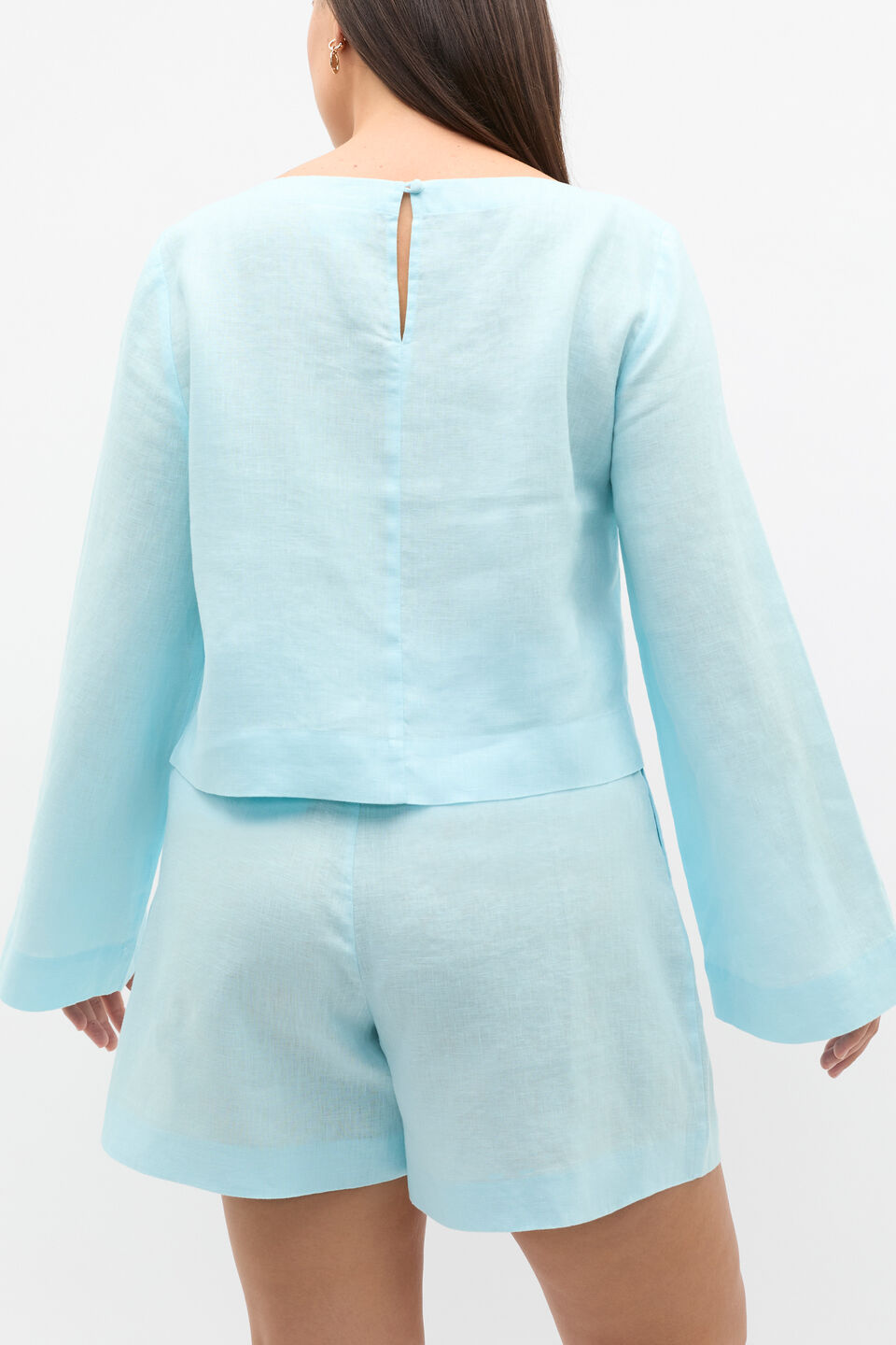 Linen Boat Neck Top  Skyway