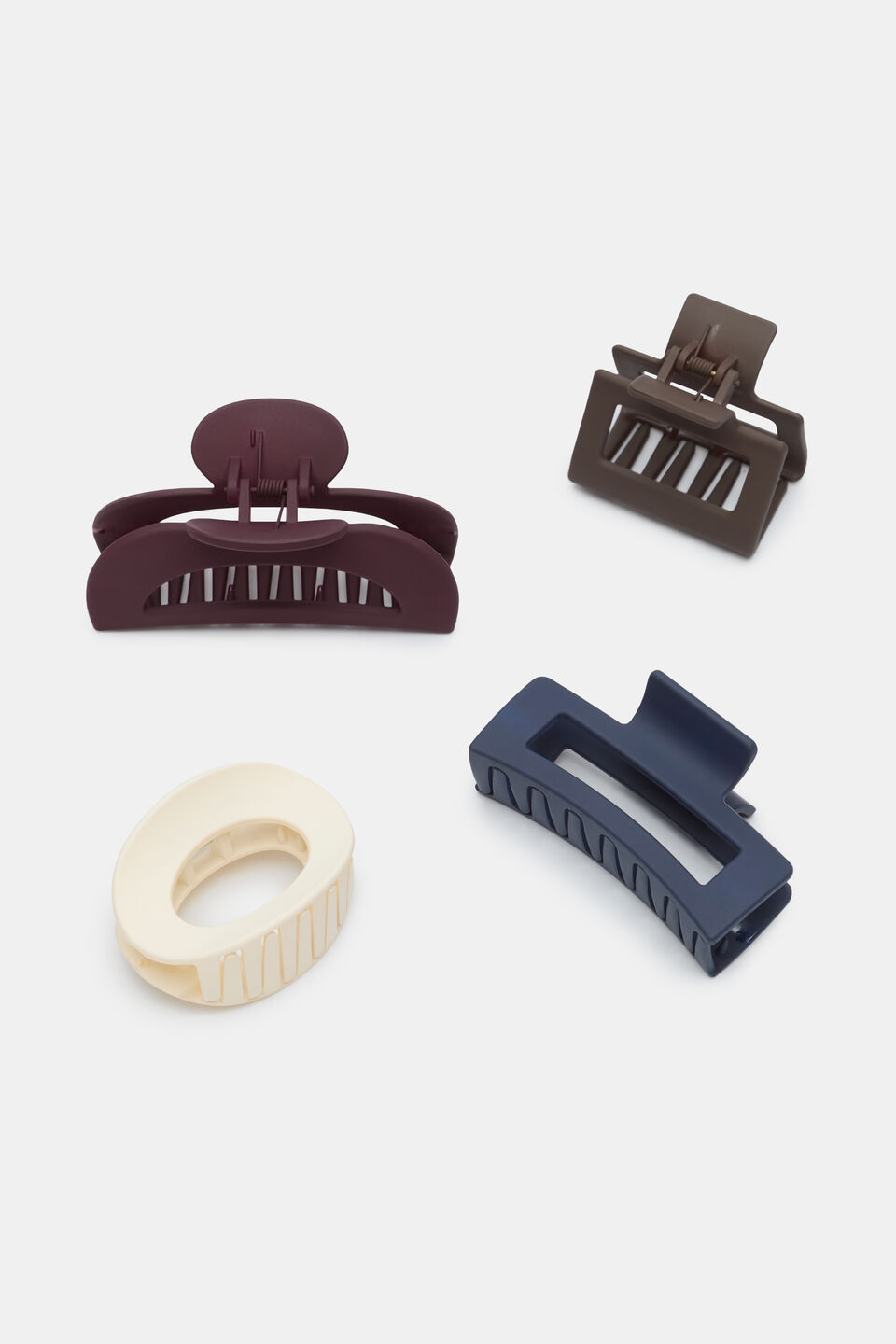 Multi Hair Claw Pack  Plum Red