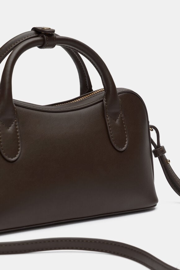 Curved Mini Crossbody Bag  Chocolate  hi-res