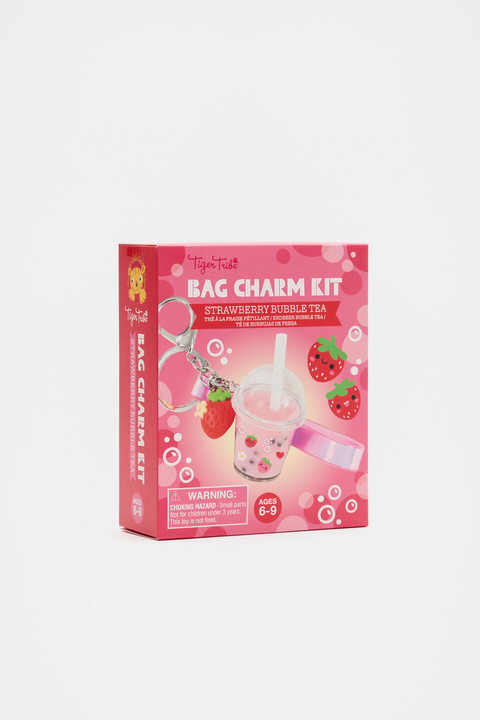 Strawberry Bubble Tea Bag Charm Kit  Multi
