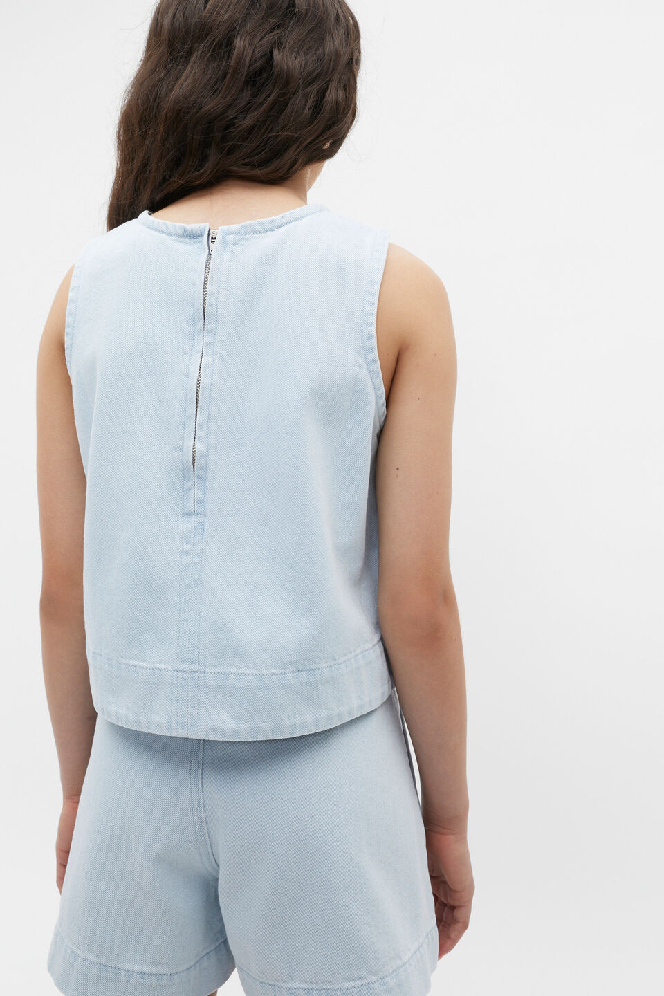 Denim Shell Top  Glacier Denim