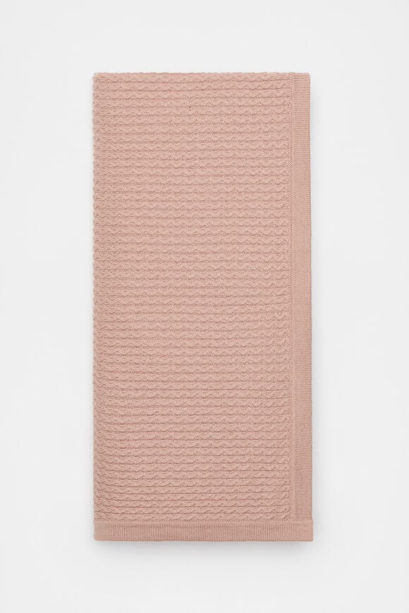 Cable Knit Blanket  Blush Pink  hi-res