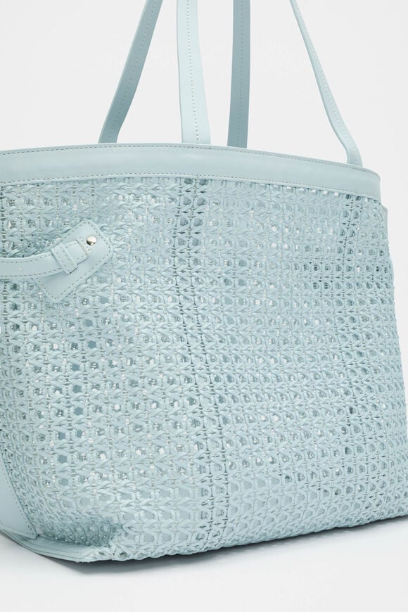 Open Weave Detail Tote  Bluebell  hi-res