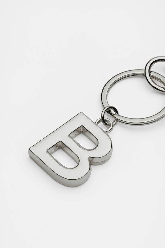 Silver Initials Keyring  B  hi-res