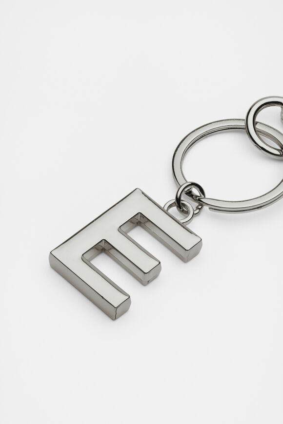 Silver Initials Keyring  E  hi-res