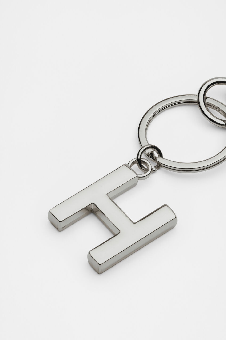 Silver Initials Keyring  H