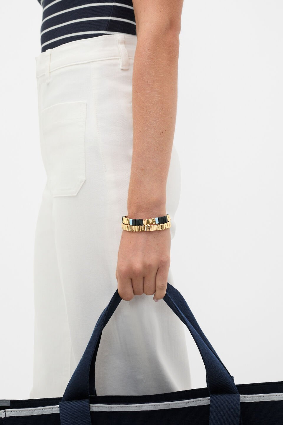 Stretch Bead Bracelet Set  Twilight Blue